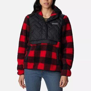 Columbia | Sweet View™ Fleece Hooded Pullover | Red & Black Buffalo Check | XL